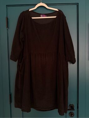 Keshet Black Corduroy House Dress